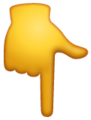 emoji de mão apontando pra baixo